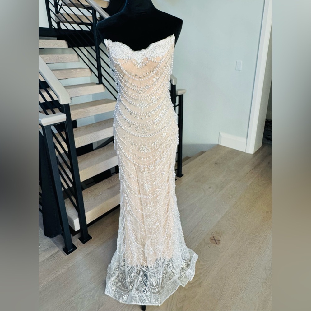 Strapless Beaded Evening Dress
